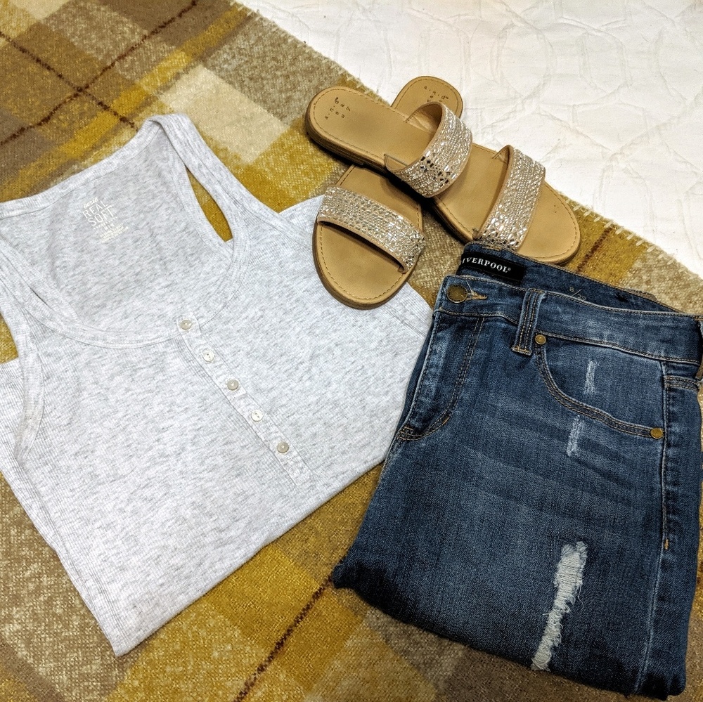 Real Soft Gray Henley Tank